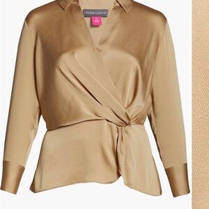 Vince Camuto gold Satin Wrap Top